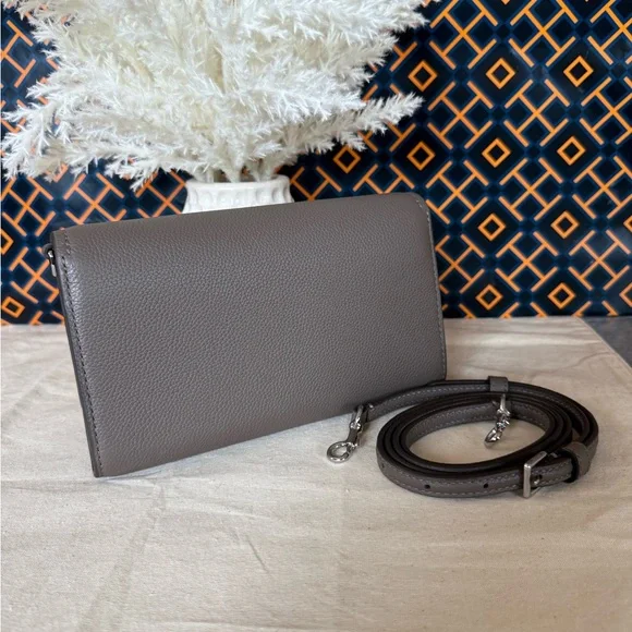 Tory Burch Thea Flat Wallet Crossbody in Wild Mushroom 169971 $375
